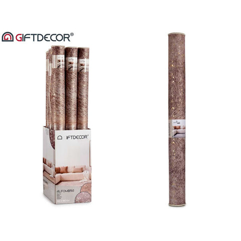 Alfombra Marrón 133x190cm con Manchas Doradas