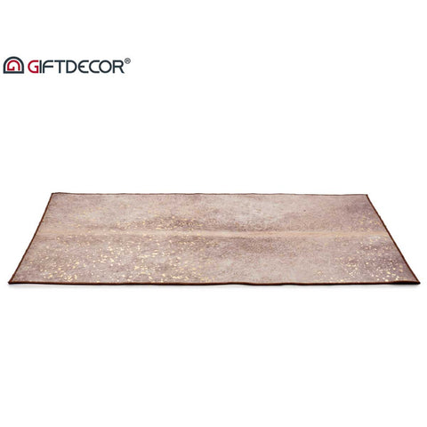 Alfombra Marrón 133x190cm con Manchas Doradas