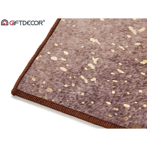 Alfombra Marrón 133x190cm con Manchas Doradas