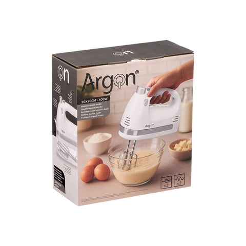 Batidora Doble Varilla 400W Blanco Argón
