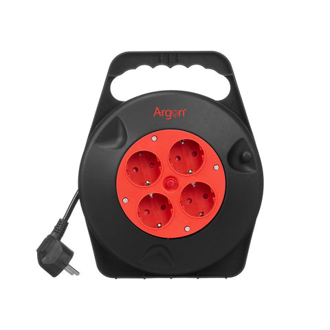 Cable Enrollable 5 Metros Eléctrico 4 Enchufes 2300W Argón