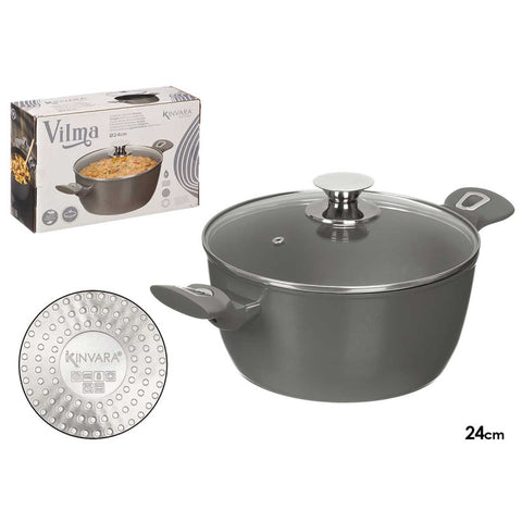 Cacerola Inducción 24cm Forjado Gris Vilma