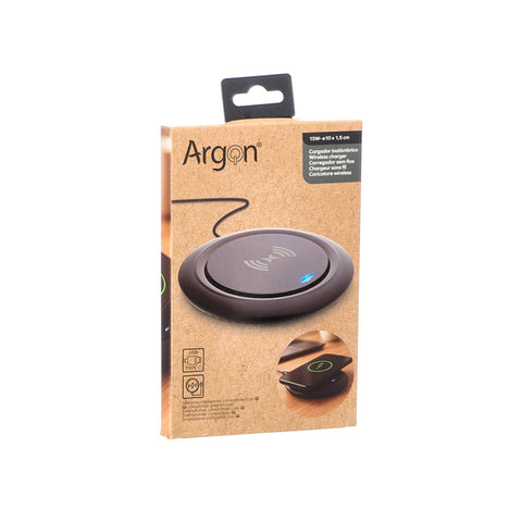 Cargador Inalámbrico Redondo Negro Argón