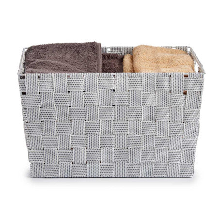 Cesta Tela Conica Rect con Asas Grande Blanco