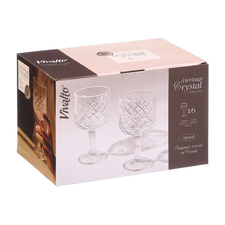 Pack 6 Copas Troqueladas 380ml Transparente