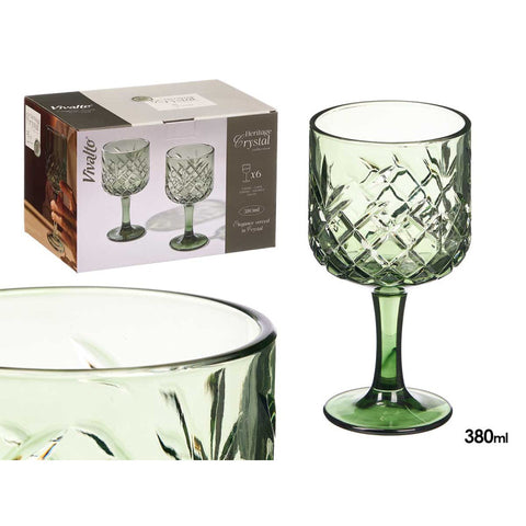 Pack 6 Copas Troqueladas 380ml Verde