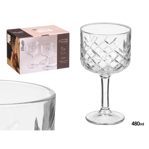 Pack 6 Copas Troqueladas 480ml Transparente