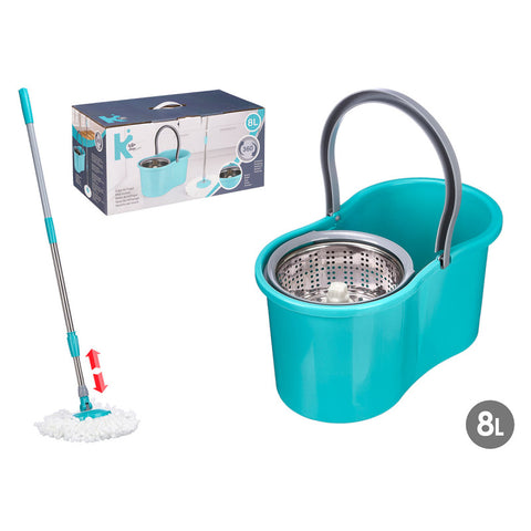 Cubo 8l Escurridor Giratorio Fregona Metal