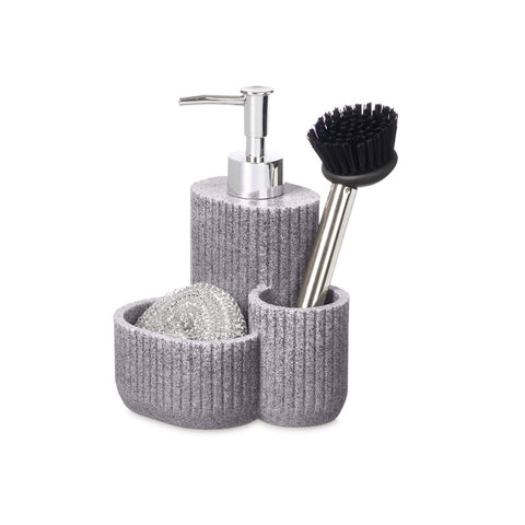 Dosificador Cocina Estropajo Cepillo Gris