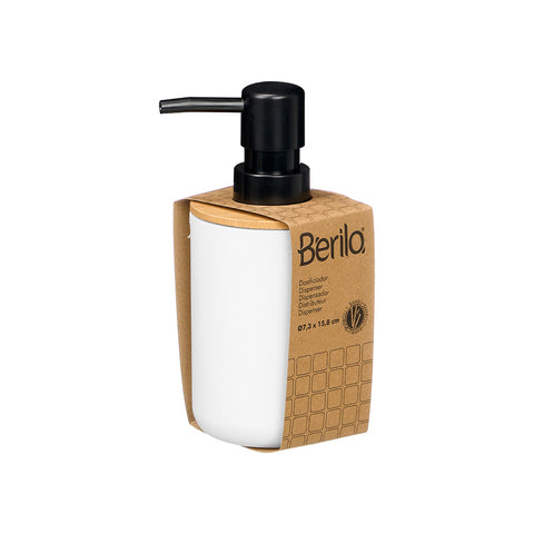 Dosificador de Plástico Bambú Blanco