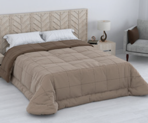 Edredón Reversible cama 150cm 400GSM Beige Bicolor Roomers (250x270cm)