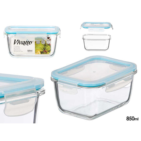 Fiambrera Borosilicato 850ml Hermética 