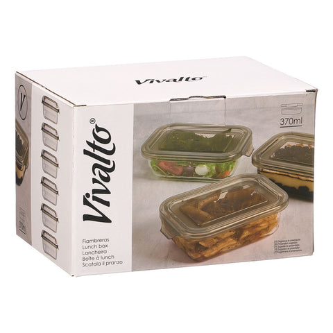 Fiambrera Rectangular Gris 370ml