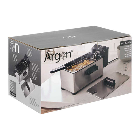 Freidora 3L Teflón Acero Inoxidable 2000W Argón