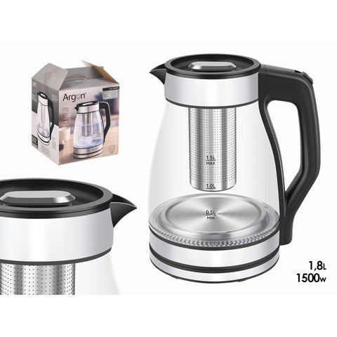 Hervidor Acero Borosilicato Led 1,5 Litros Argón