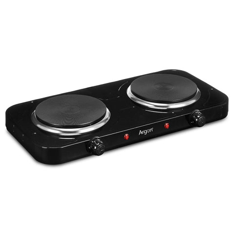 Hornillo Eléctrico Negro Doble 2000W Argón