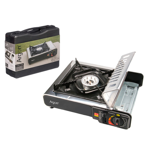 Hornillo de Gas Portátil Metal Negro Argón