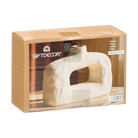Jarrón Sahara Moderno Agujero Blanco 17cm