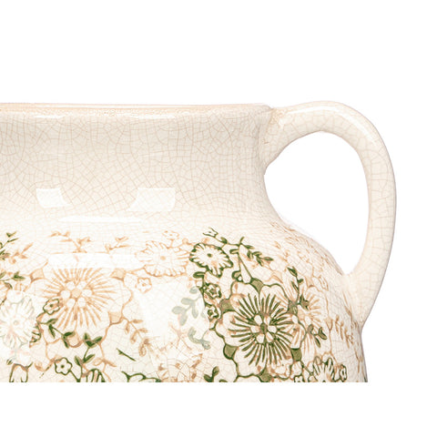 Jarrón Nonna 2 Asas Verde Beige 16cm