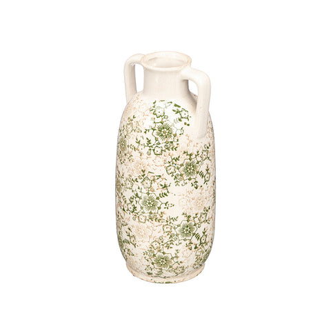 Jarrón Nonna 2 Asas Verde Beige 38cm
