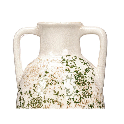 Jarrón Nonna 2 Asas Verde Beige 38cm