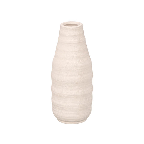 Jarrón Sahara Botella Rayas Blanco 26cm