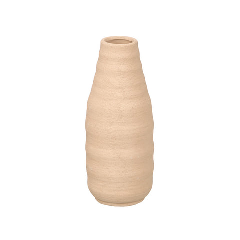 Jarrón Sahara Botella Rayas Tierra 26cm