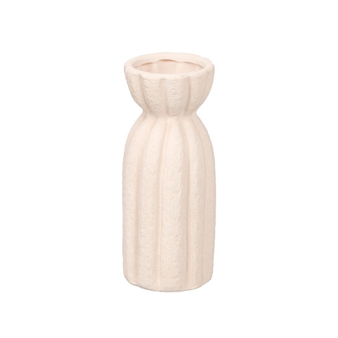 Jarrón Sahara Rayas Anchas Blanco 33cm