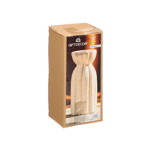 Jarrón Sahara Rayas Anchas Blanco 33cm