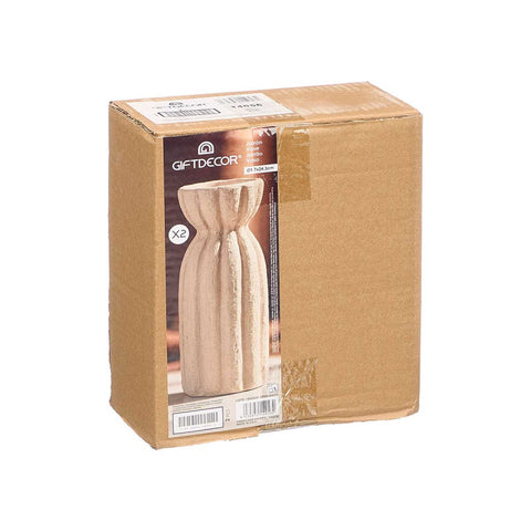 Jarrón Sahara Rayas Anchas Tierra 24cm