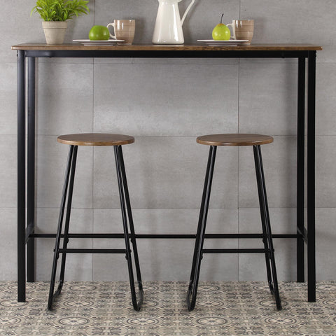 Juego de Mesa 2 Taburetes Gris Oscuro Versa