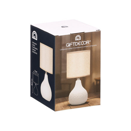 Lampara Sobremesa Abombada Blanca