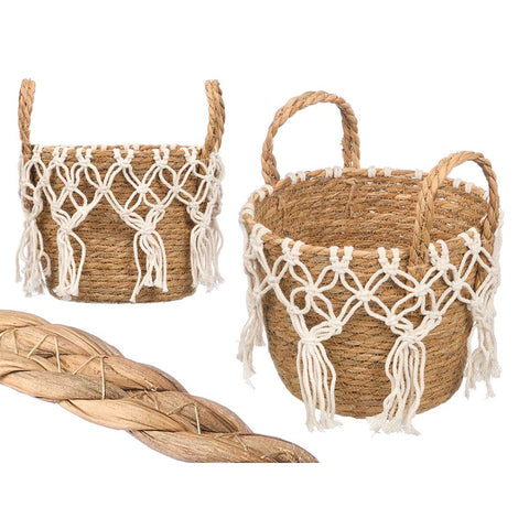 Macetero Macramé Colgante Blanco Pequeño