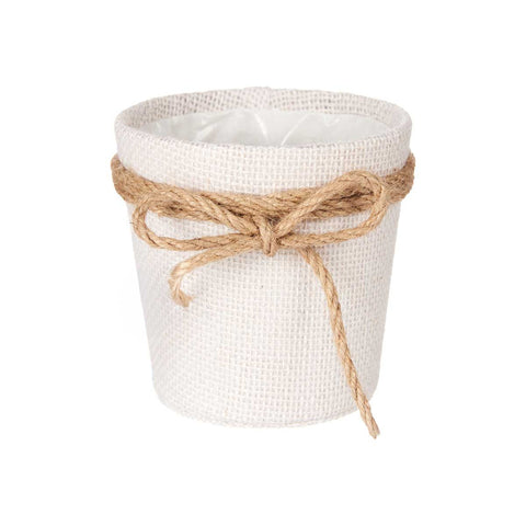 Macetero Tela Lazo 10x10cm Blanco
