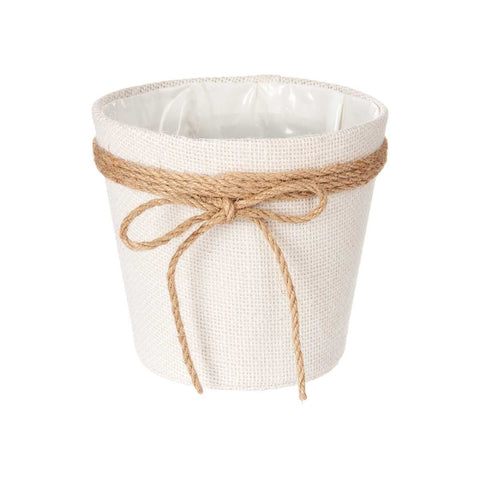 Macetero Tela Lazo 15x14cm Blanco