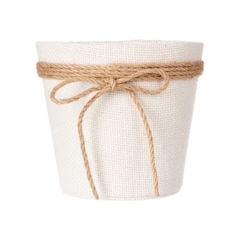 Macetero Tela Lazo 15x14cm Blanco