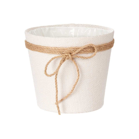 Macetero Tela Lazo 18x16cm Blanco