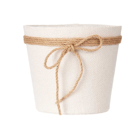 Macetero Tela Lazo 18x16cm Blanco
