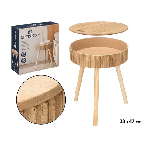 Mesa Auxiliar 38cm Ondas Natural