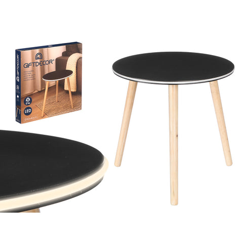 Mesa Auxiliar 40cm Led Negra