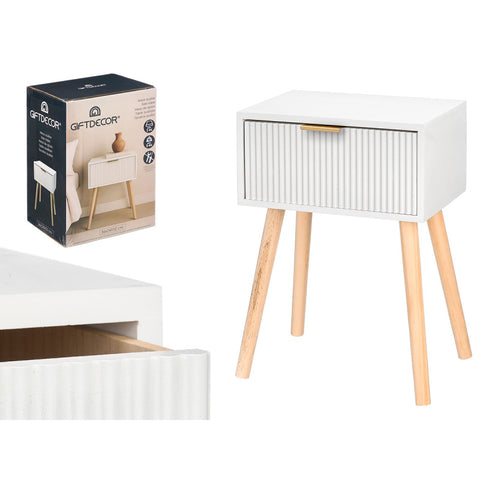 Mesita Auxiliar 1 Cajon Blanco