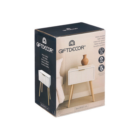Mesita Auxiliar 1 Cajon Blanco