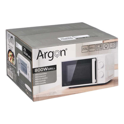 Microondas Grill 20 Litros 800W Blanco Argón