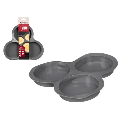 Molde Freidora de Aire Silicona 3 Compartimentos Gris