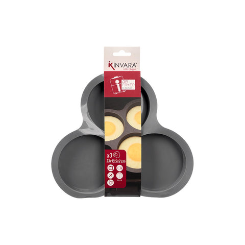 Molde Freidora de Aire Silicona 3 Compartimentos Gris