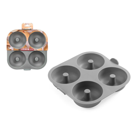 Molde Freidora de Aire Silicona Rosca 4 Huecos Gris