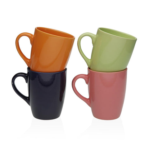 Pack 4 Tazas Mug Gres Colores Claros