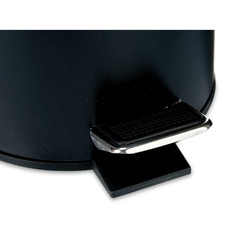 Papelera Metal Tapa Bambú 3L Negro