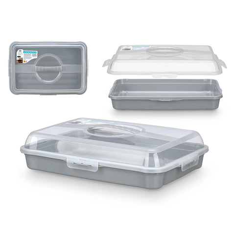 Portatarta Rectangular Grande Asas Gris