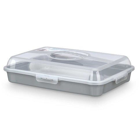 Portatarta Rectangular Grande Asas Gris